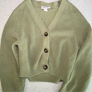Monki Green Ribbed Knit Sweater